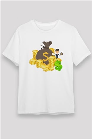 Bankacı Beyaz Unisex Tişört T-Shirt - TişörtFabrikası