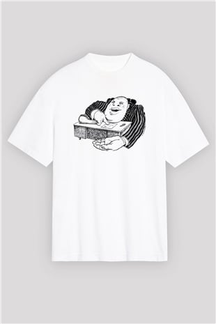 Bankacı Beyaz Oversize Tişört Oversize T-shirt - TişörtFabrikası