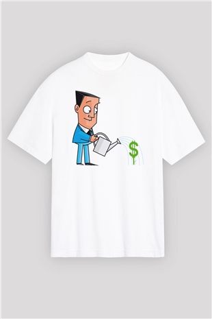 Bankacı Beyaz Oversize Tişört Oversize T-shirt - TişörtFabrikası
