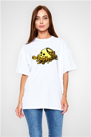 Bankacı Beyaz Oversize Tişört Oversize T-shirt - TişörtFabrikası