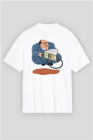 Bankacı Beyaz Oversize Tişört Oversize T-shirt - TişörtFabrikası