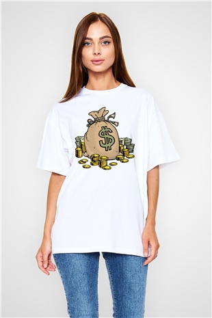 Bankacı Beyaz Oversize Tişört Oversize T-shirt - TişörtFabrikası
