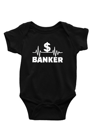 Bankacı Siyah Bebek Body - Zıbın