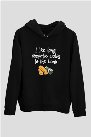 Bankacı Siyah Unisex Kapüşonlu Sweatshirt