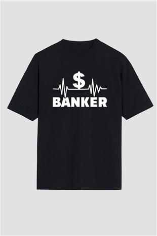 Bankacı Siyah Oversize Tişört Oversize T-shirt - TişörtFabrikası