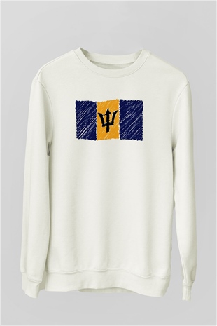 Barbados Beyaz Unisex Sweatshirt