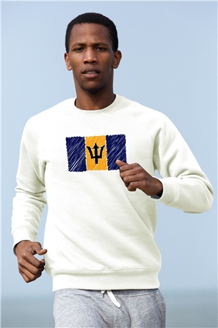 Barbados Beyaz Unisex Sweatshirt