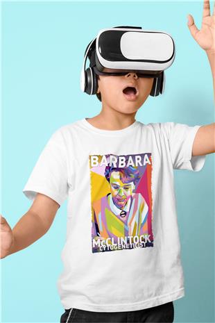 Barbara McClintock Baskılı Unisex Beyaz Çocuk Tişörtü - Tshirt