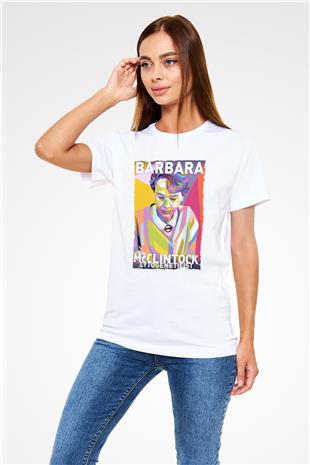 Barbara McClintock Baskılı Unisex Beyaz Tişört - Tshirt