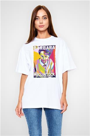 Barbara McClintock Baskılı Unisex Oversize Beyaz Tişört - Tshirt