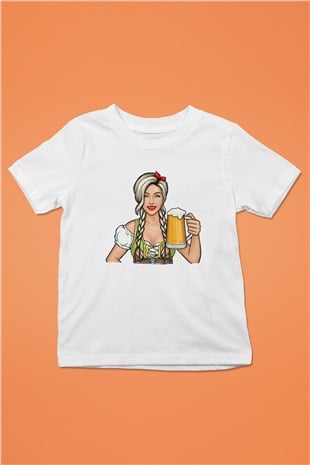 Barmaid Beyaz Unisex Çocuk Tişört