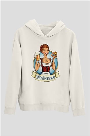 Barmaid Beyaz Unisex Kapüşonlu Sweatshirt