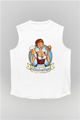 Barmaid Beyaz Unisex Kolsuz Tişört