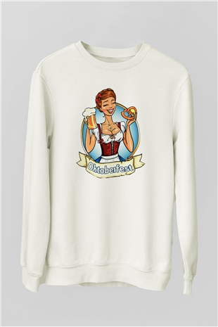 Barmaid Beyaz Unisex Sweatshirt