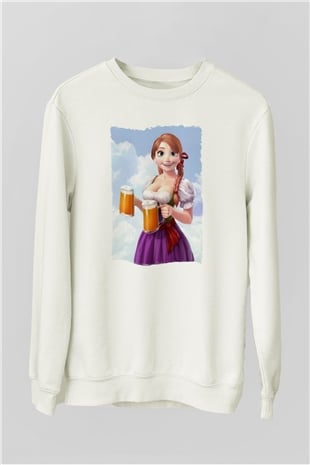 Barmaid Beyaz Unisex Sweatshirt