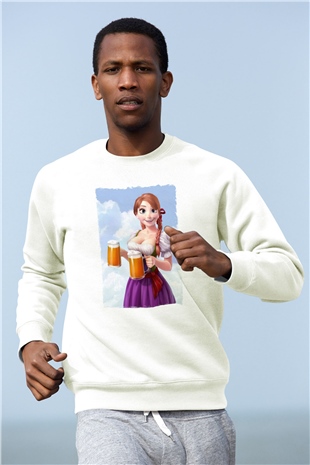 Barmaid Beyaz Unisex Sweatshirt