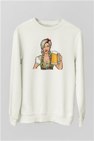 Barmaid Beyaz Unisex Sweatshirt