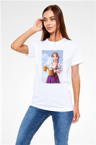 Barmaid Beyaz Unisex Tişört T-Shirt - TişörtFabrikası