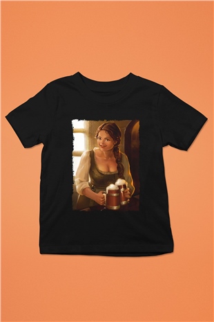 Barmaid Siyah Unisex Çocuk Tişört