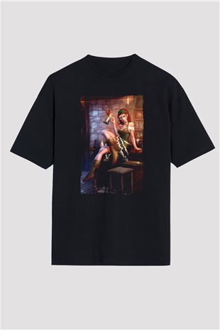 Barmaid Siyah Oversize Tişört Oversize T-shirt - TişörtFabrikası