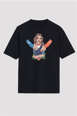 Barmaid Siyah Oversize Tişört Oversize T-shirt - TişörtFabrikası