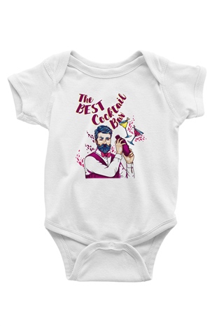 Barmen Baskılı Beyaz Unisex Bebek Body - Zıbın
