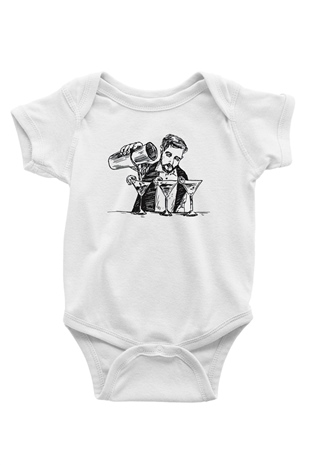 Barmen Baskılı Beyaz Unisex Bebek Body - Zıbın