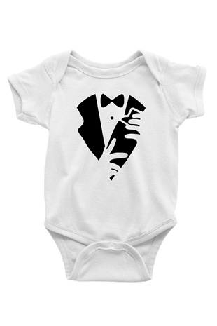Barmen Baskılı Beyaz Unisex Bebek Body - Zıbın