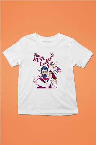 Barmen Baskılı Beyaz Unisex Çocuk Tişört