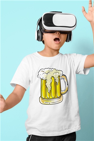 Barmen Baskılı Beyaz Unisex Çocuk Tişört