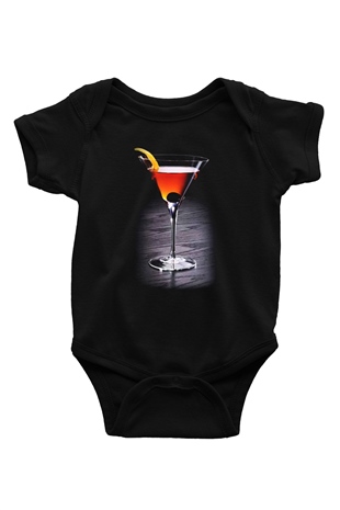 Barmen Baskılı Siyah Bebek Body - Zıbın