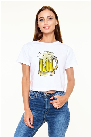 Barmen Beyaz Croptop Tişört