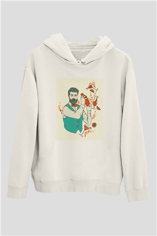 Barmen Beyaz Unisex Hoodie