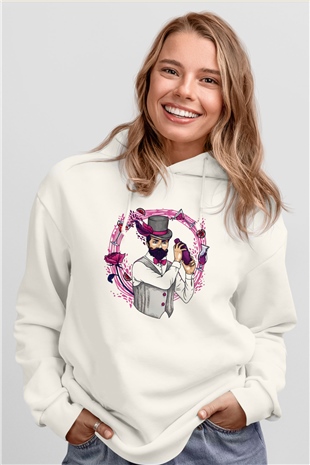 Barmen Beyaz Unisex Hoodie