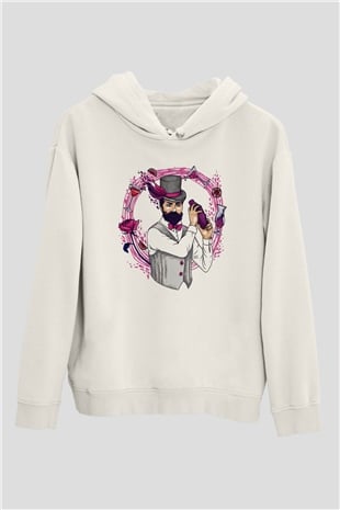 Barmen Beyaz Unisex Hoodie