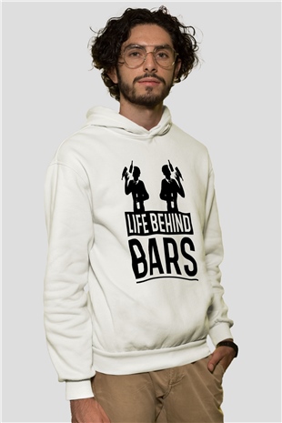 Barmen Beyaz Unisex Kapüşonlu Sweatshirt