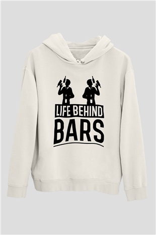 Barmen Beyaz Unisex Kapüşonlu Sweatshirt