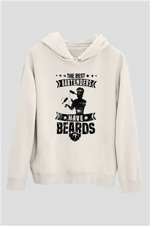 Barmen Beyaz Unisex Kapüşonlu Sweatshirt