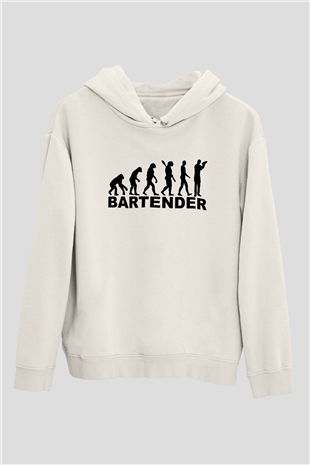 Barmen Beyaz Unisex Kapüşonlu Sweatshirt