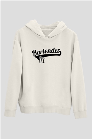 Barmen Beyaz Unisex Kapüşonlu Sweatshirt