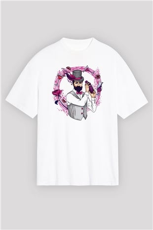 Barmen Beyaz Unisex Oversize Tişört T-Shirt