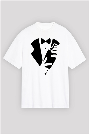 Barmen Beyaz Unisex Oversize Tişört T-Shirt