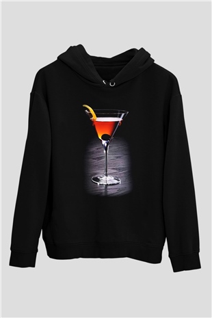 Barmen Siyah Unisex Kapşonlu Sweatshirt