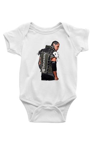 Baron Corbin Baskılı Beyaz Unisex Bebek Body - Zıbın
