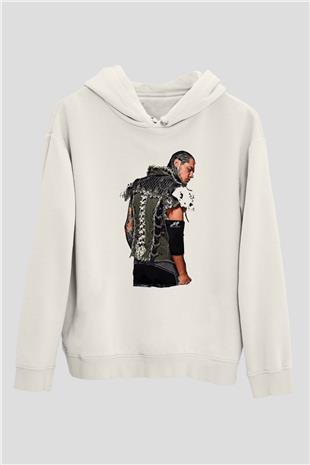Baron Corbin Baskılı Beyaz Unisex Hoodie