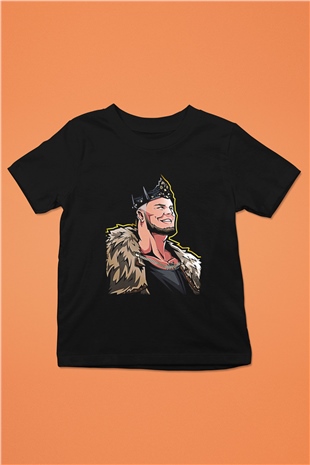 Baron Corbin Baskılı Unisex Siyah Çocuk Tişört - Tshirt