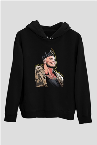 Baron Corbin Baskılı Unisex Siyah Hoodie