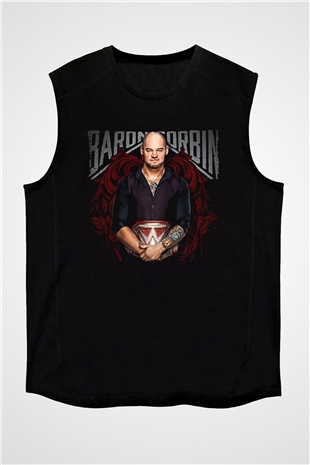 Baron Corbin Baskılı Unisex Siyah Kolsuz Tişört - Tshirt