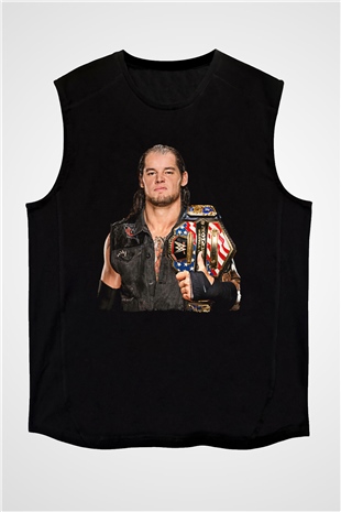 Baron Corbin Baskılı Unisex Siyah Kolsuz Tişört - Tshirt