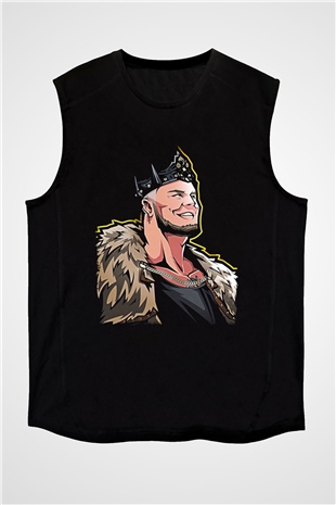 Baron Corbin Baskılı Unisex Siyah Kolsuz Tişört - Tshirt